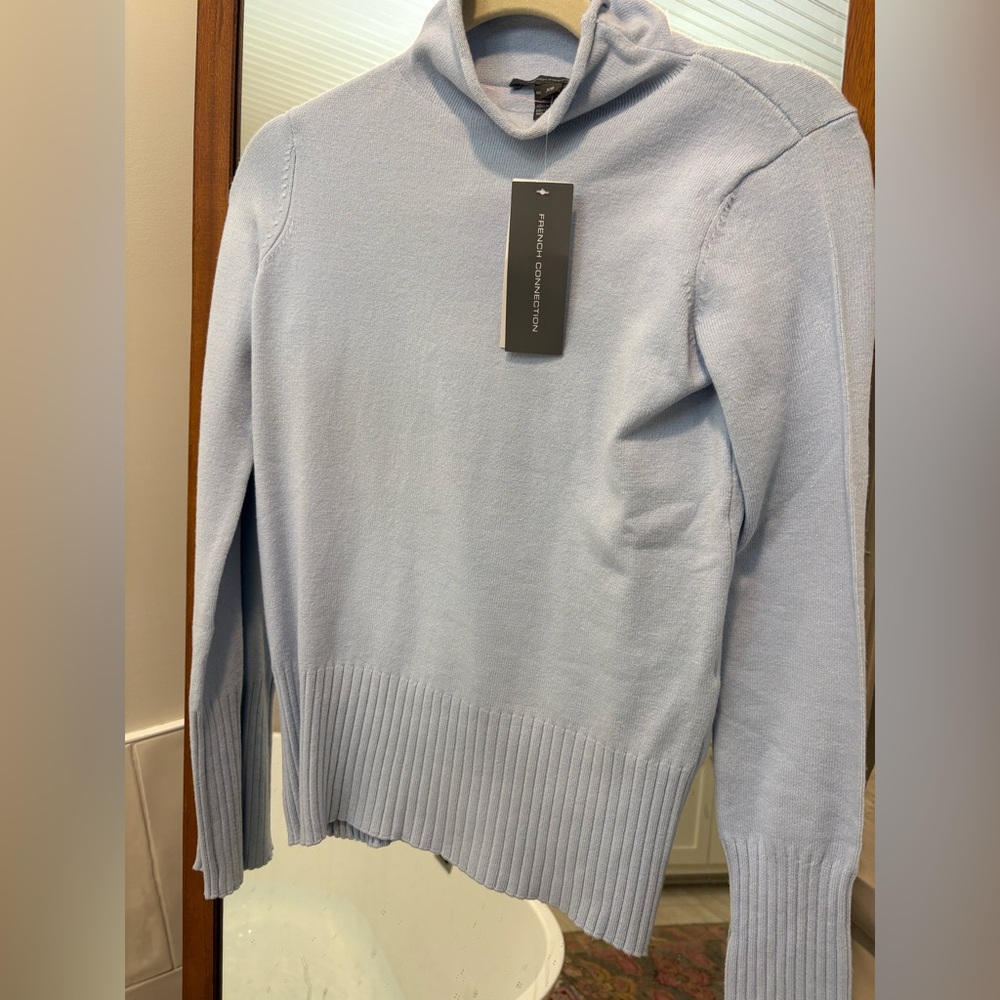 NWT French Connection Rollneck Sweater size XS light blue